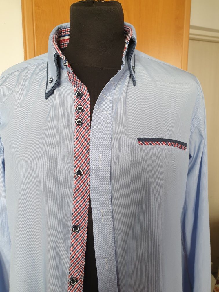 Męska koszula. SLIM FIT. M/ kołnierzyk39-40.