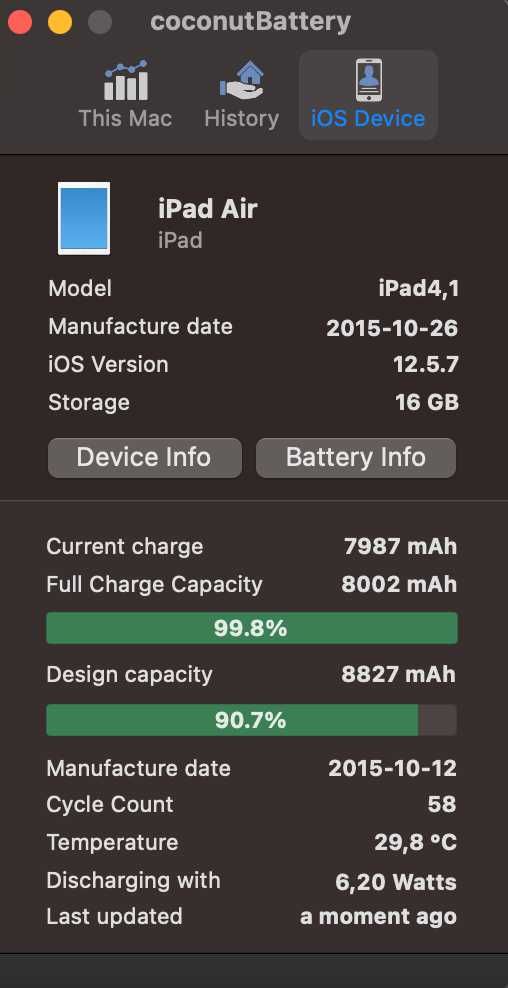 Ipad Air 16gb 58 cykle