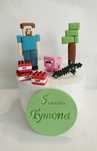 Dekoracja na tort figurki z gry Minecraft