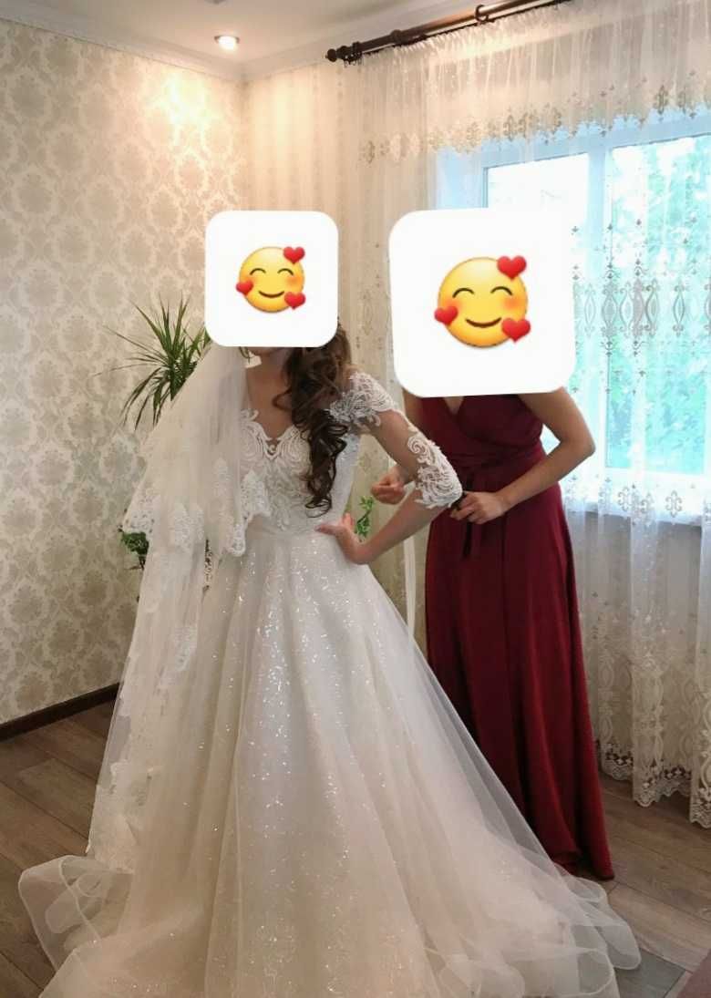 Весільна сукня зі шлейфом xs-s, c + ПОДАРУНОК