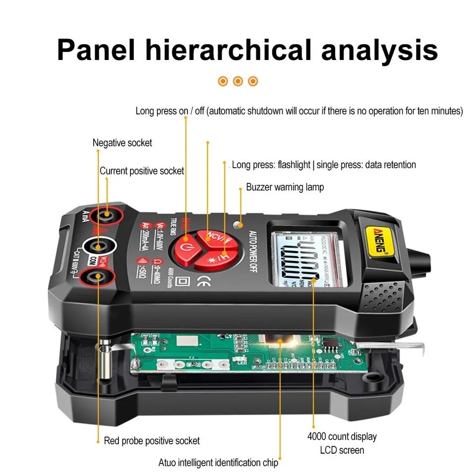 Мультиметр ANENG M167, тестер АC/DC, автоматический измерительный, ток