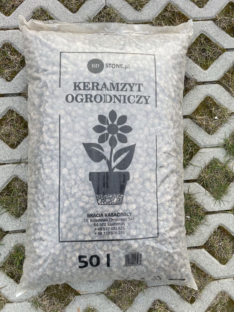 Keramzyt ogrodniczy drenaż podłoże granulat 50 L 8-20