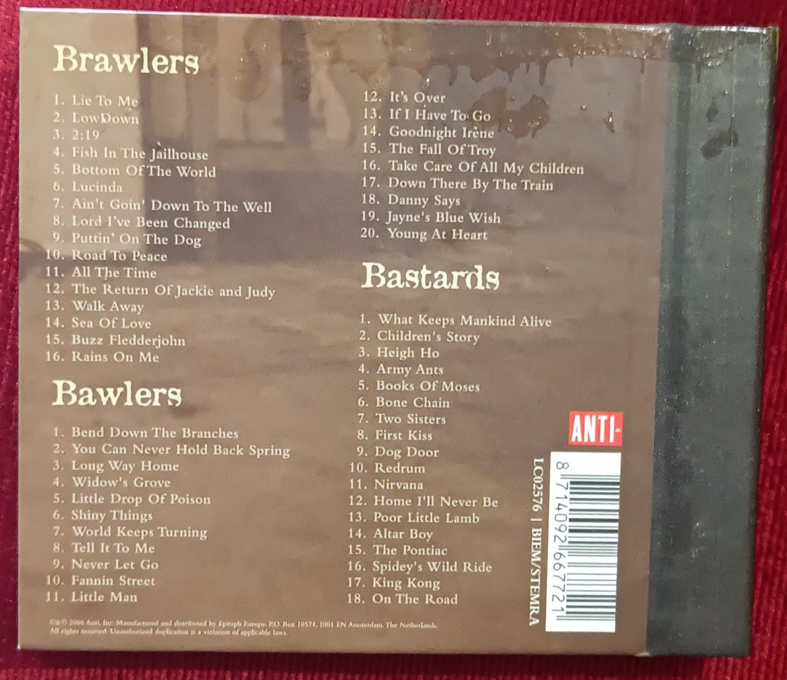 Tom Waits "Brawlers, Bawlers & Bastards" 3 CD's/Book