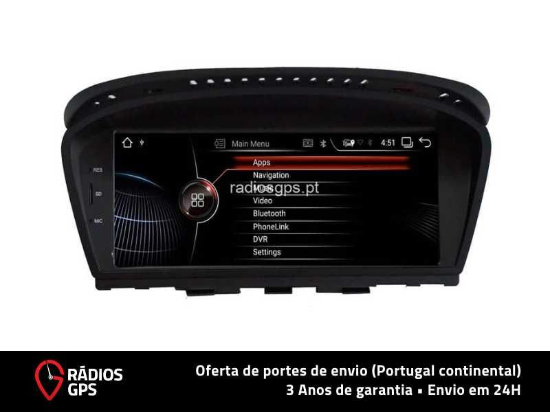 Auto Rádio GPS Android BMW SÉRIE 3 e 5 E60/61 E90/E91/E92/E93 CCC 8,8″