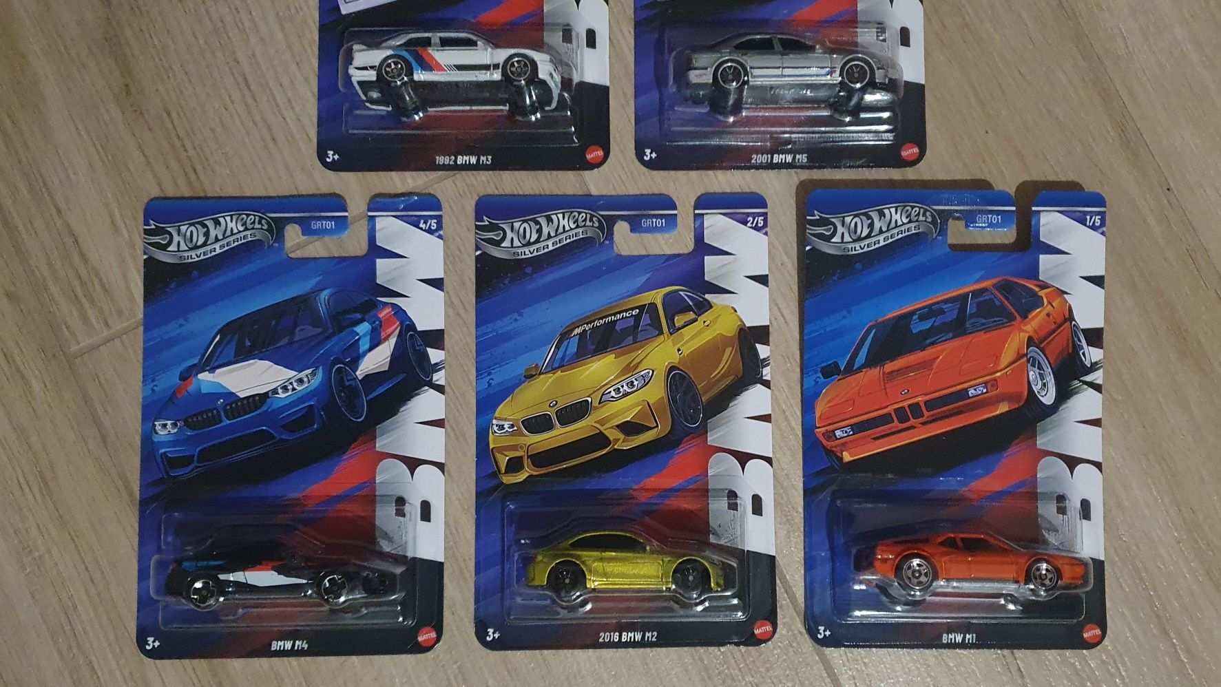 Hot Wheels BMW set. M1 E26, M2 F87, M3 E30, M4 F82, M5 E39