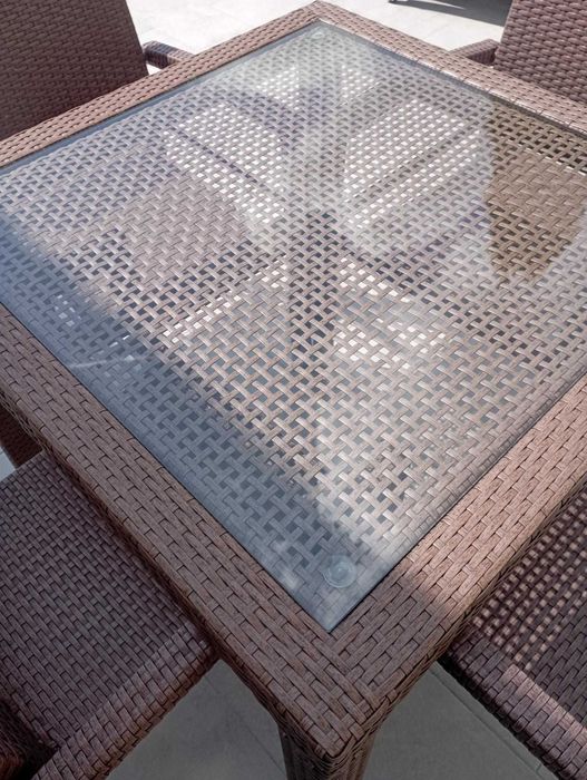 Meble ogrodowe rattan stół+4 krzesła.