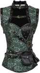 STEAMPUNK GORSET Wyszczuplający Gotycki Wiązany ZIELONY Rozmiar M