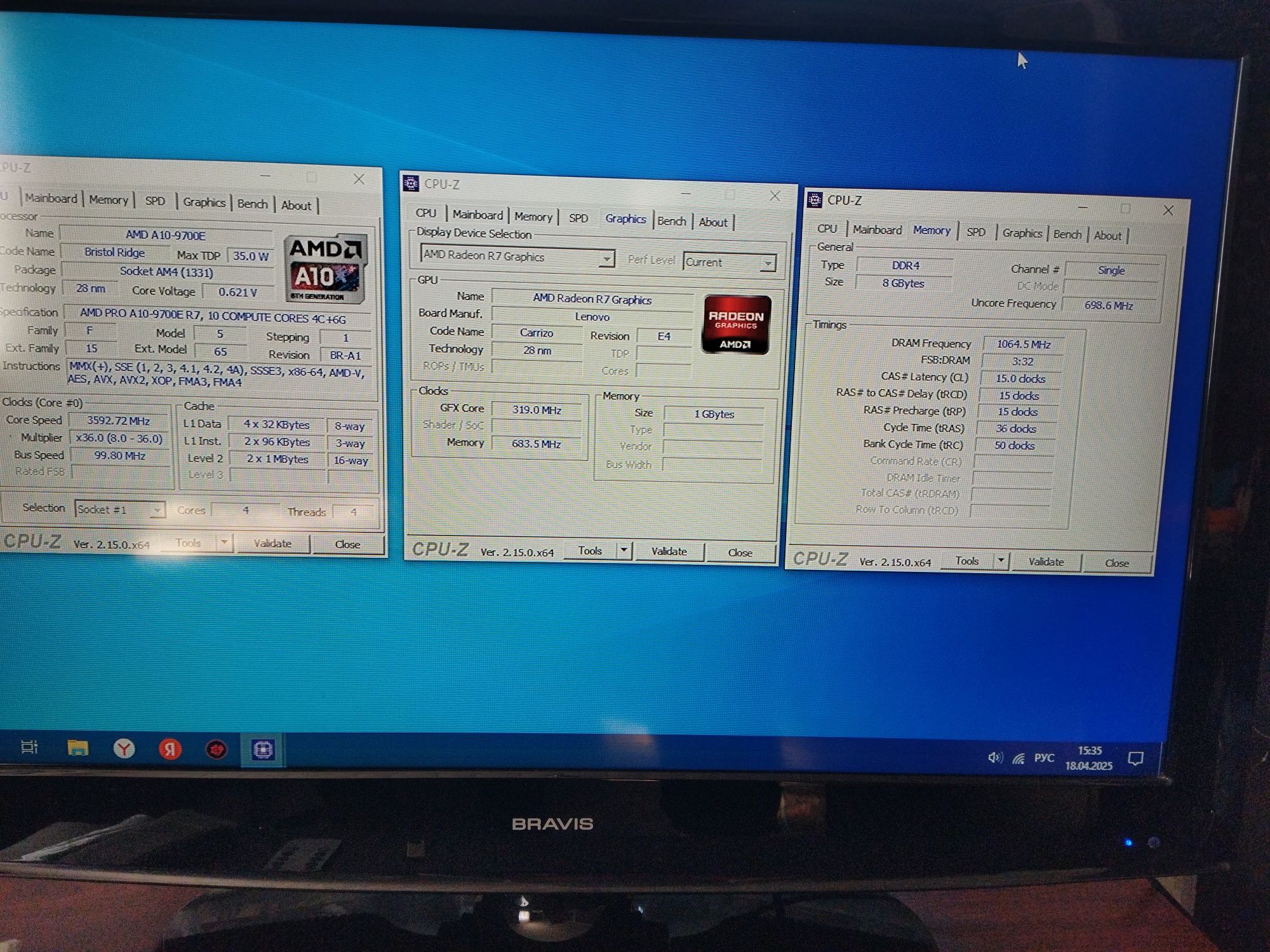 ‼️PC‼️Lenovo,A10 9700,Radeon R7,Ram 8,HDD500,WiFi,Bluetooth,Windows 11