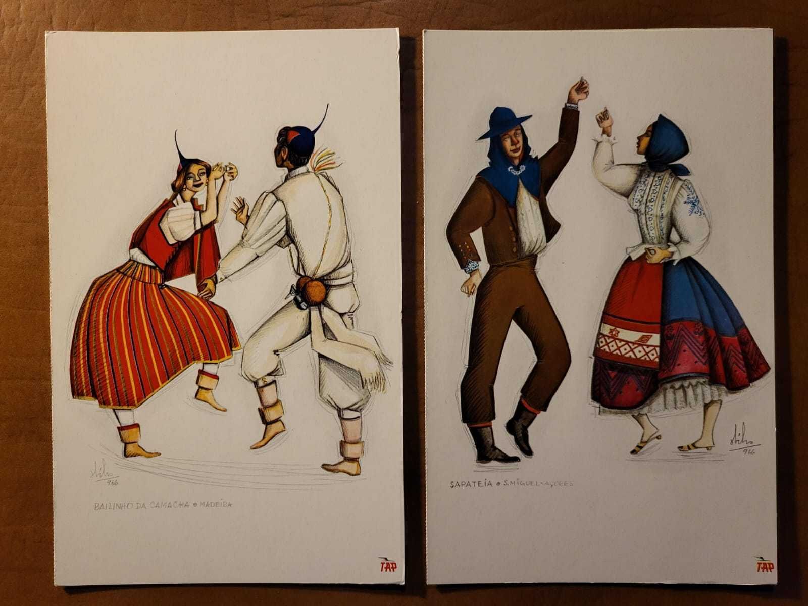 Coleção completa 'Danças portuguesas' Menus TAP (anos 60)