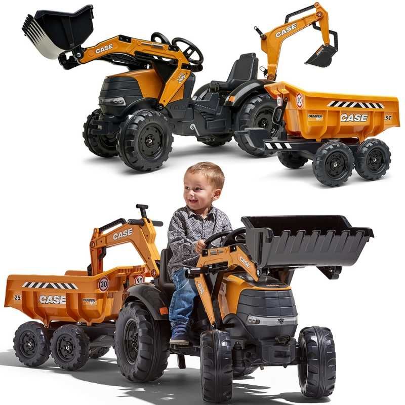 997W Traktor na pedały Pomarańczowy z Przyczepką Ruchoma Łyżka od 3 La