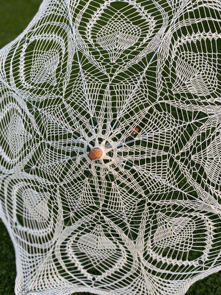 Parasol w stylu vintage koronka ślubna