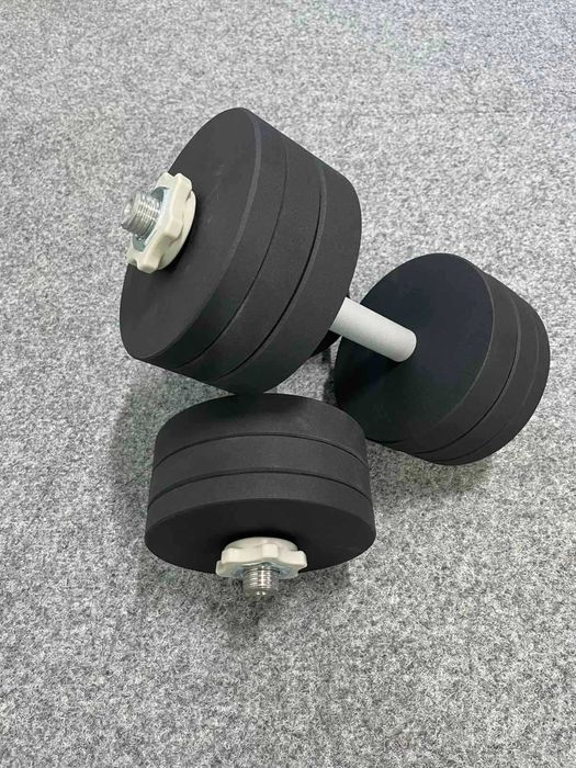 Т91 Металеві гантелі наборні з покриттям Гантели стальные Silver