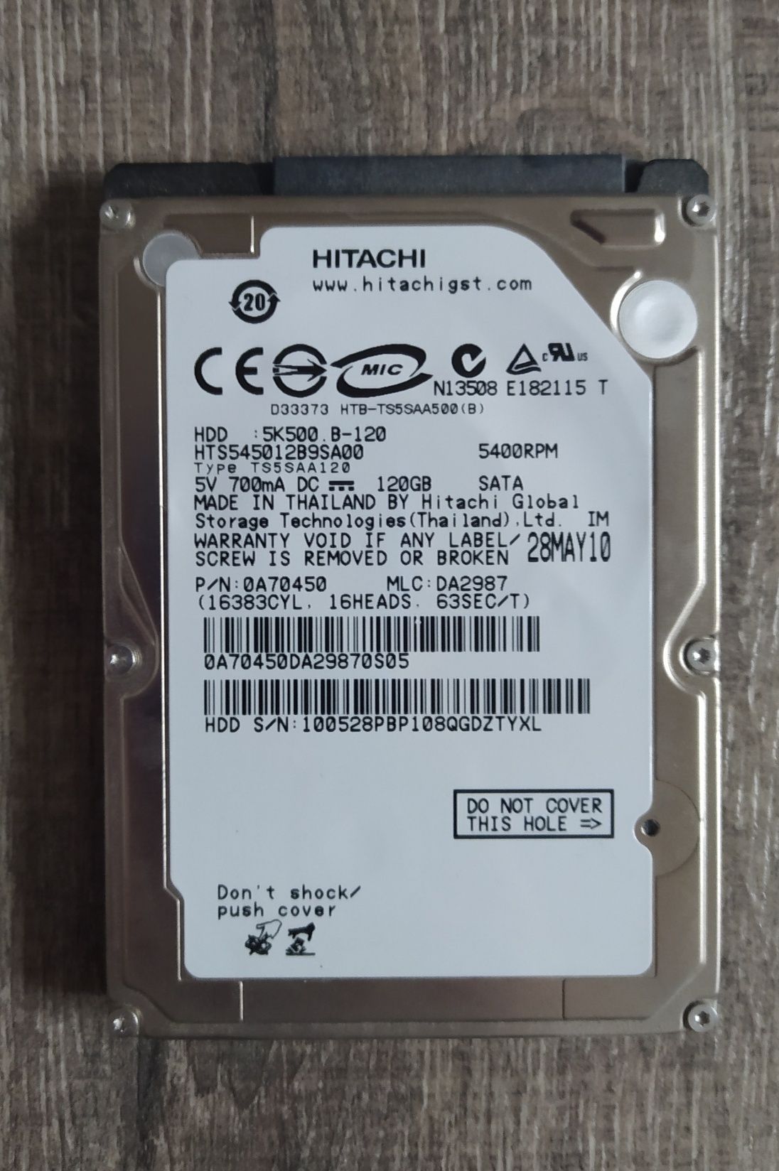 Dyst Twardy HITACHI 120GB HDD 2.5' Wysyłka