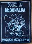Naszywka: bojkotuj McDonalda bezwzględnie niszczącego Ziemię