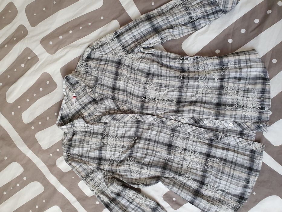 Koszula w kratę 48 OUTFIT CLASSIC NKD bluzka koszula wyszywana lato je