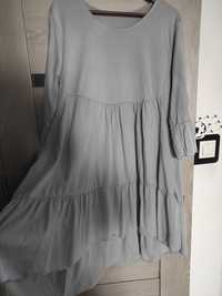 Szara sukienka bawełniana rozmiar uniwersalny typu oversize Nowa