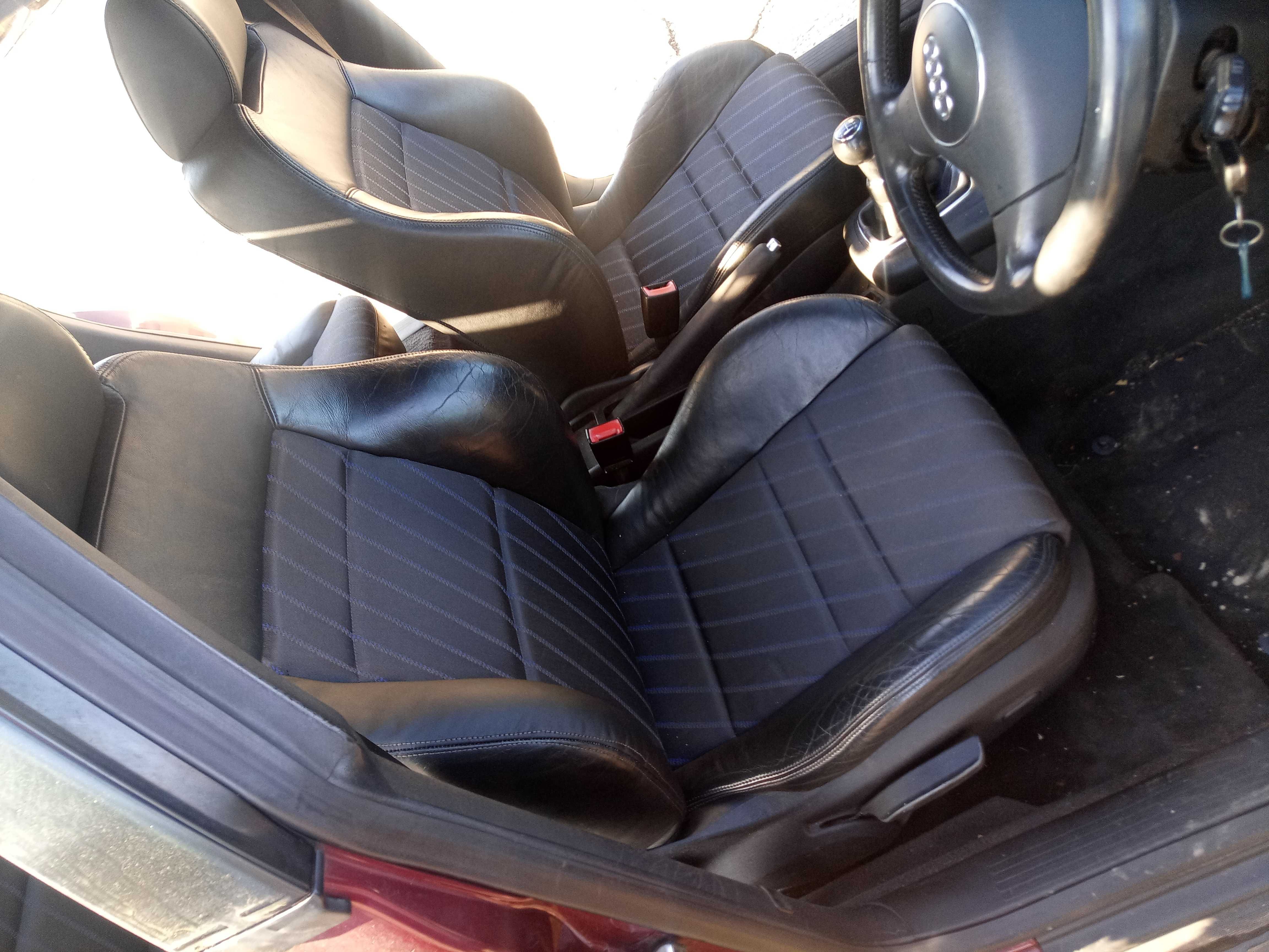 Audi a3 8l fotele czarna skóra pomp lędzwia 5d Komplet s-line półskóry