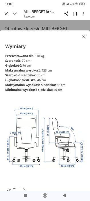 Krzesło obrotowe millberget