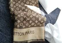 Szal LV monogram brąz beż Louis Vuitton LV premium
