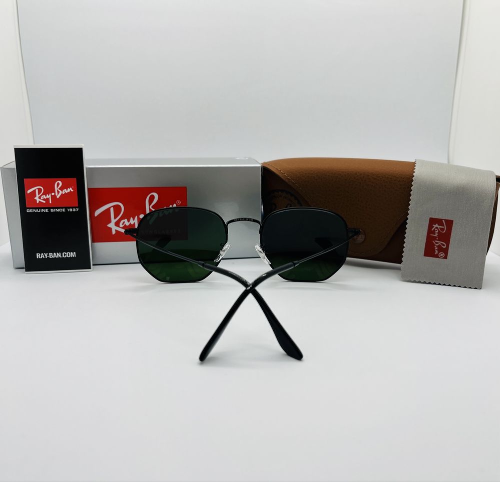 Солнцезащитные очки Ray Ban Hexagonal 3548 Black-Green 56мм стекло