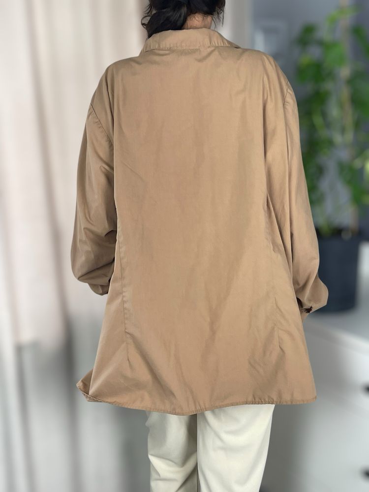 Jasnobrazowa koszula damska z dlugim rekawem bpc plus size 7XL