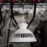 Klosz lampa żyrandol wiklinowy biały