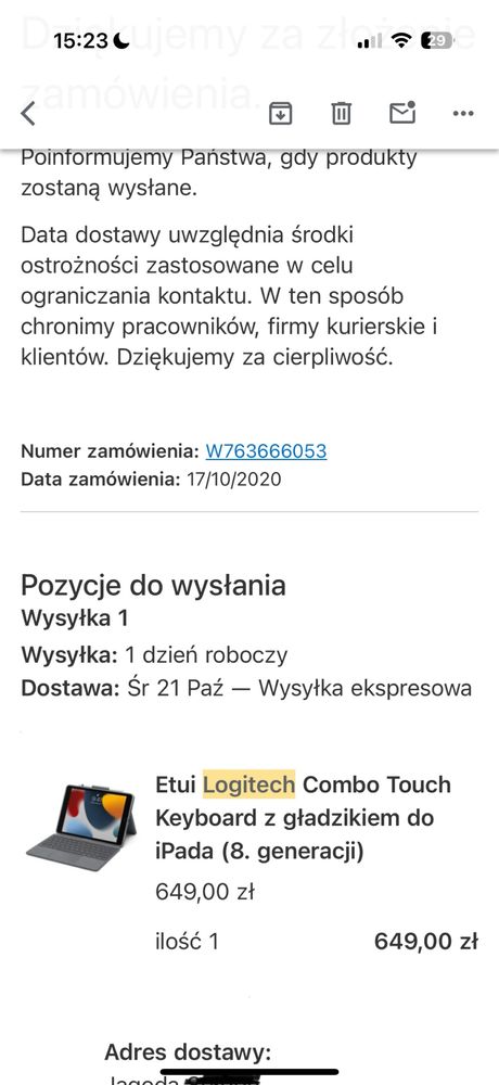 Klawiatura Combo Touch Logitech