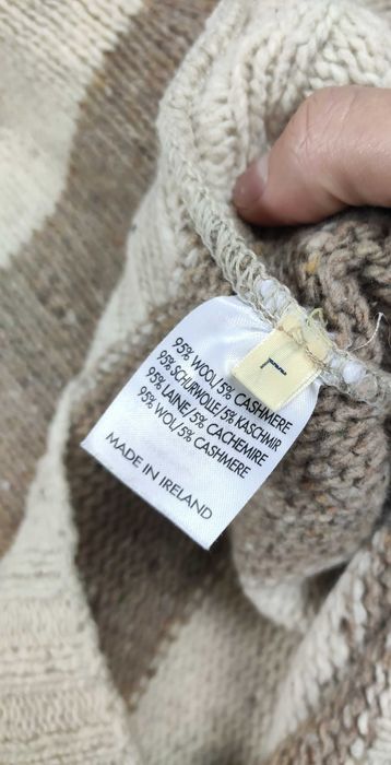 Sweter wełniany kaszmir Avoca Irleand paski jesienny r. M/L