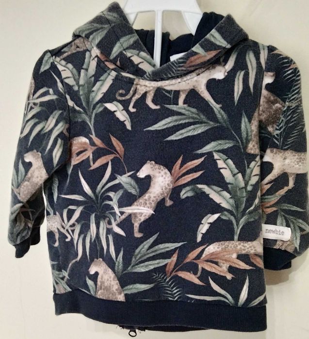 bluza newbie lamparty dzikie koty granatowa kaptur 62 2-4 m