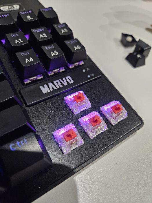 Механическая клавиатура игровая MARVO KG-901 RED свитчи, НОВАЯ