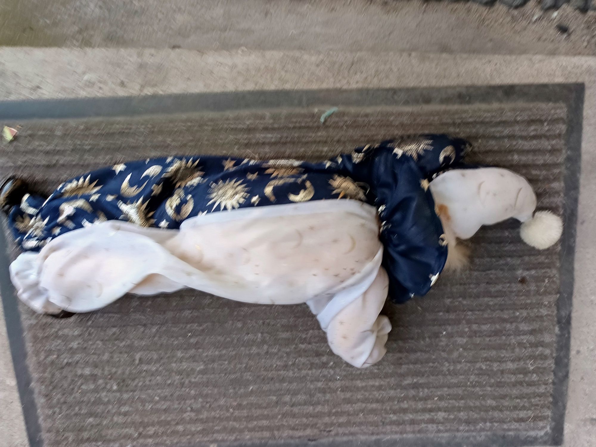 Porcelanowa lalka klałn pajac arlekin ok 40 cm