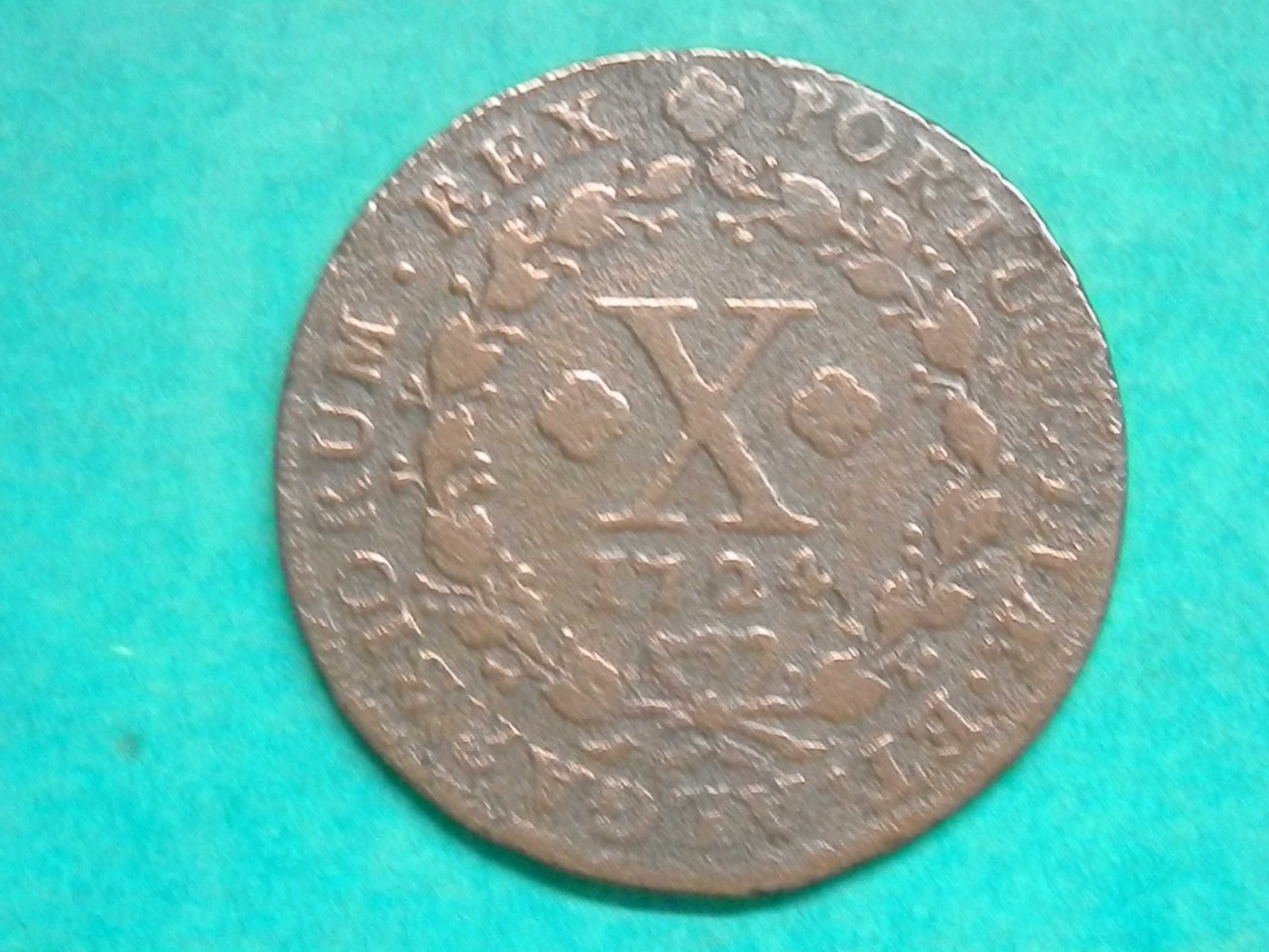 860 - João V: X réis 1724 cobre, por 27,00