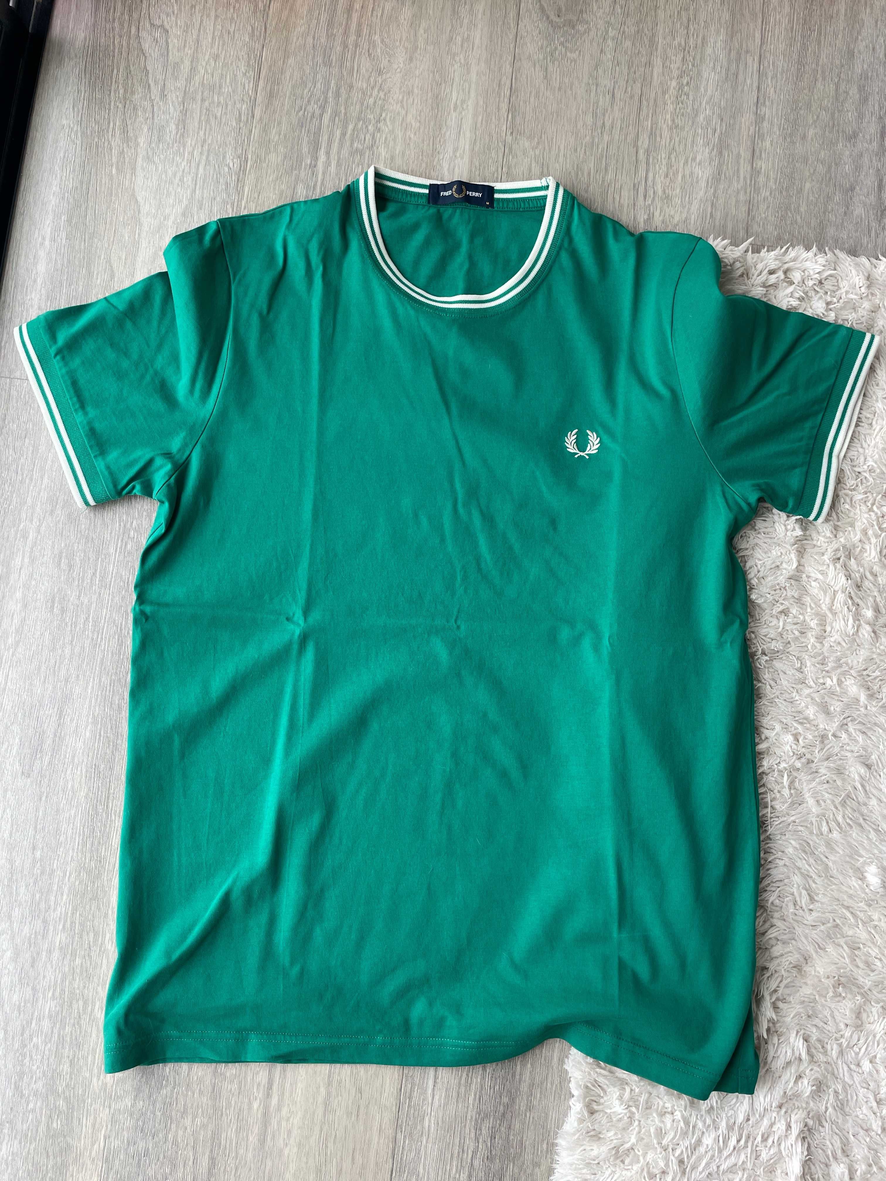 Fred Perry Twin Tipped T-Shirt Verde e Branca