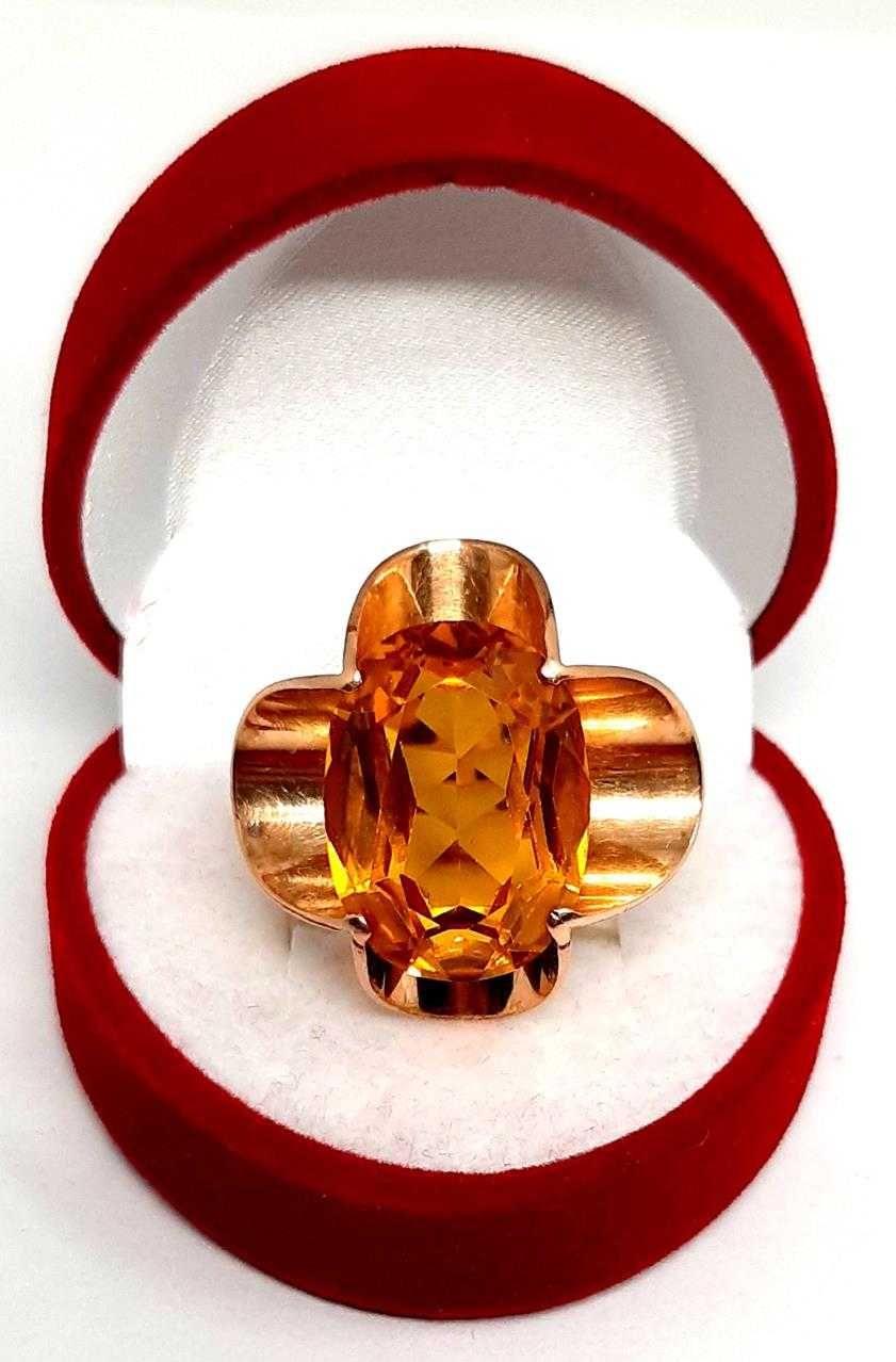 Złoty pierścionek z Cytrynem PR.585 W:12,20gr R.10 InterSKLEP