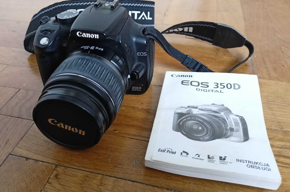 Lustrzanka cyfrowa CANON EOS 350D + obiektywy + akcesoria + plecak
