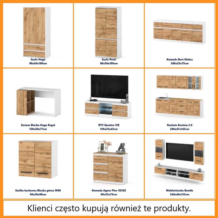 Szafa Posti 40cm Nowoczesna Garderoba 3 Szuflady Do Przedpokoju Wysoka