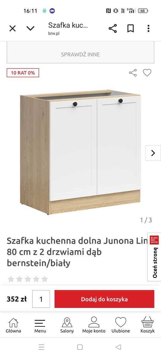 Szafka kuchenna pod zlew i wisząca