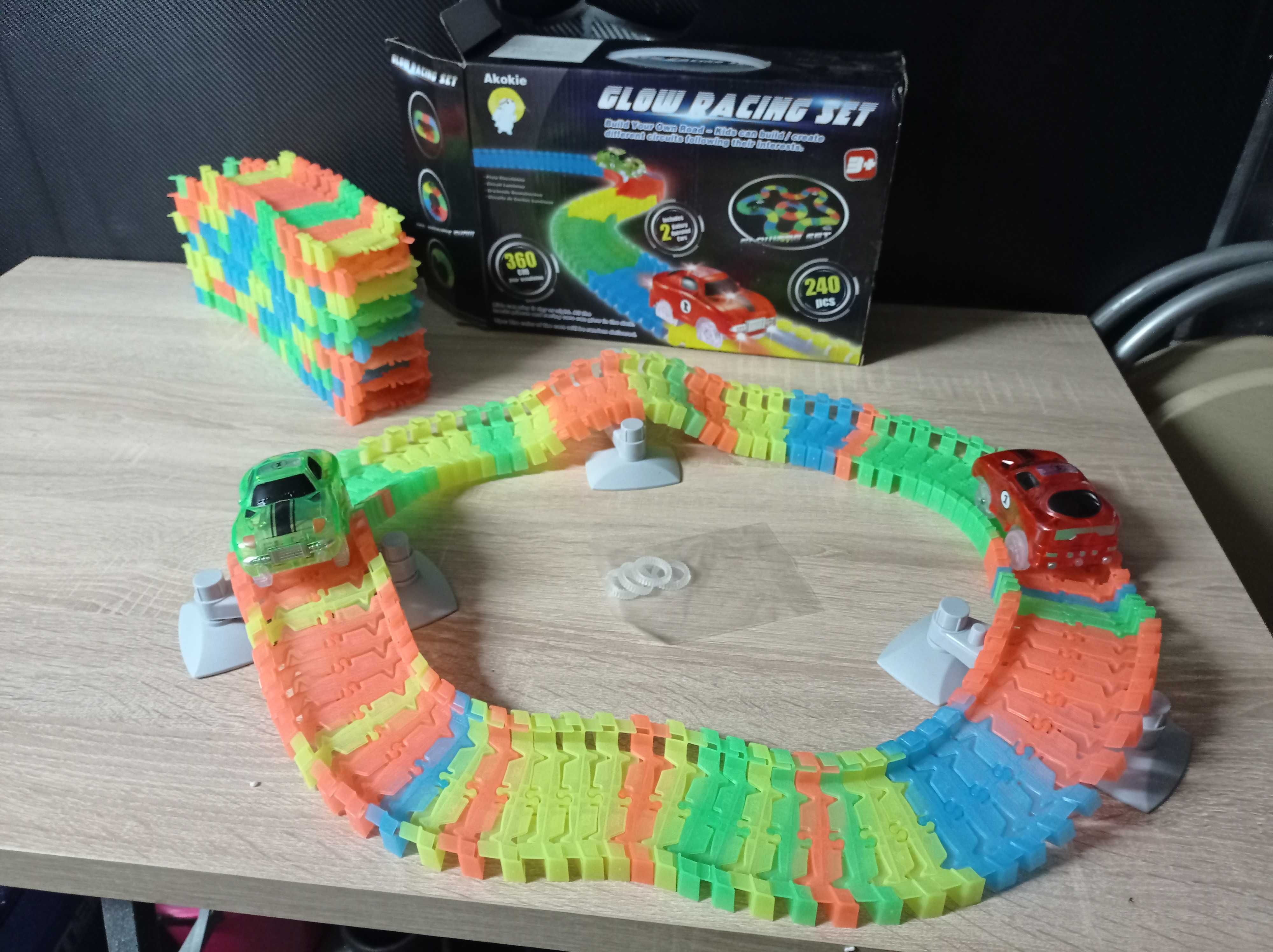 Glow Racing Track Car Set Led Light