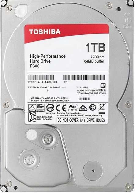 Жорсткий диск Toshiba P300 1TB 7200rpm 64MB HDWD110UZSVA 3.5 SATA III