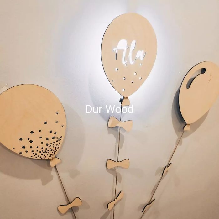 Lampa nocna balony z imieniem