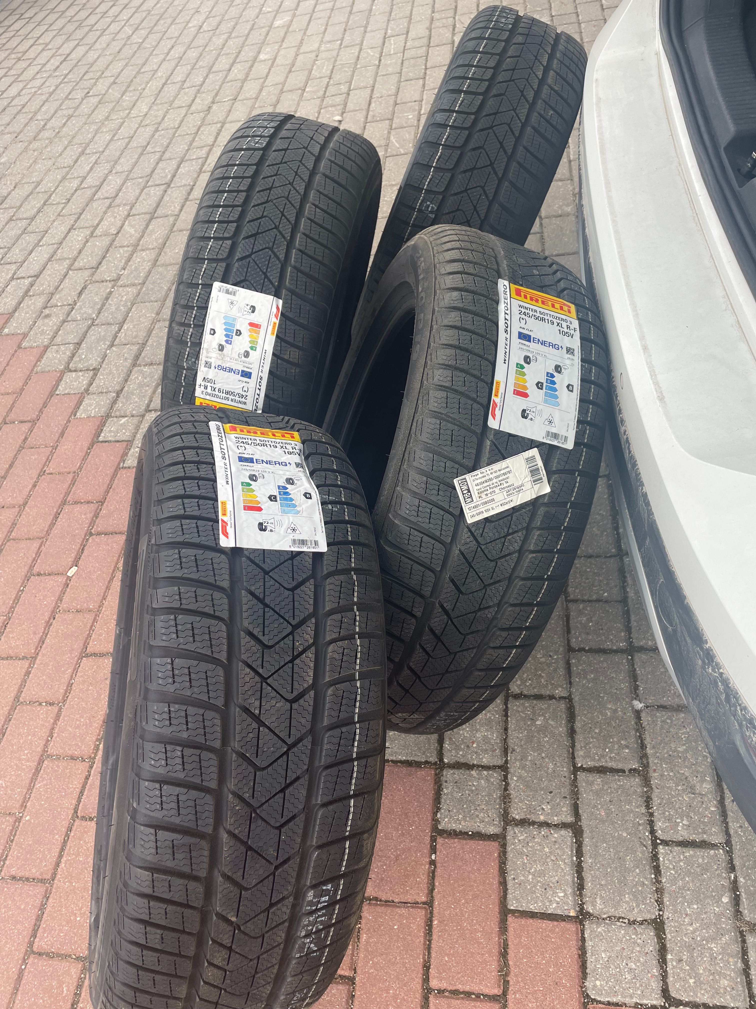 4 Nowe Opony zimowe Pirelli 19 cali 245/50R19 XL Runflat 3000 zł