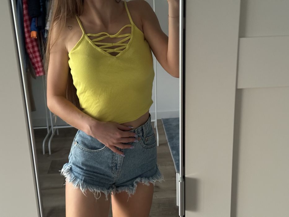 Top crop zara ozdobny przód