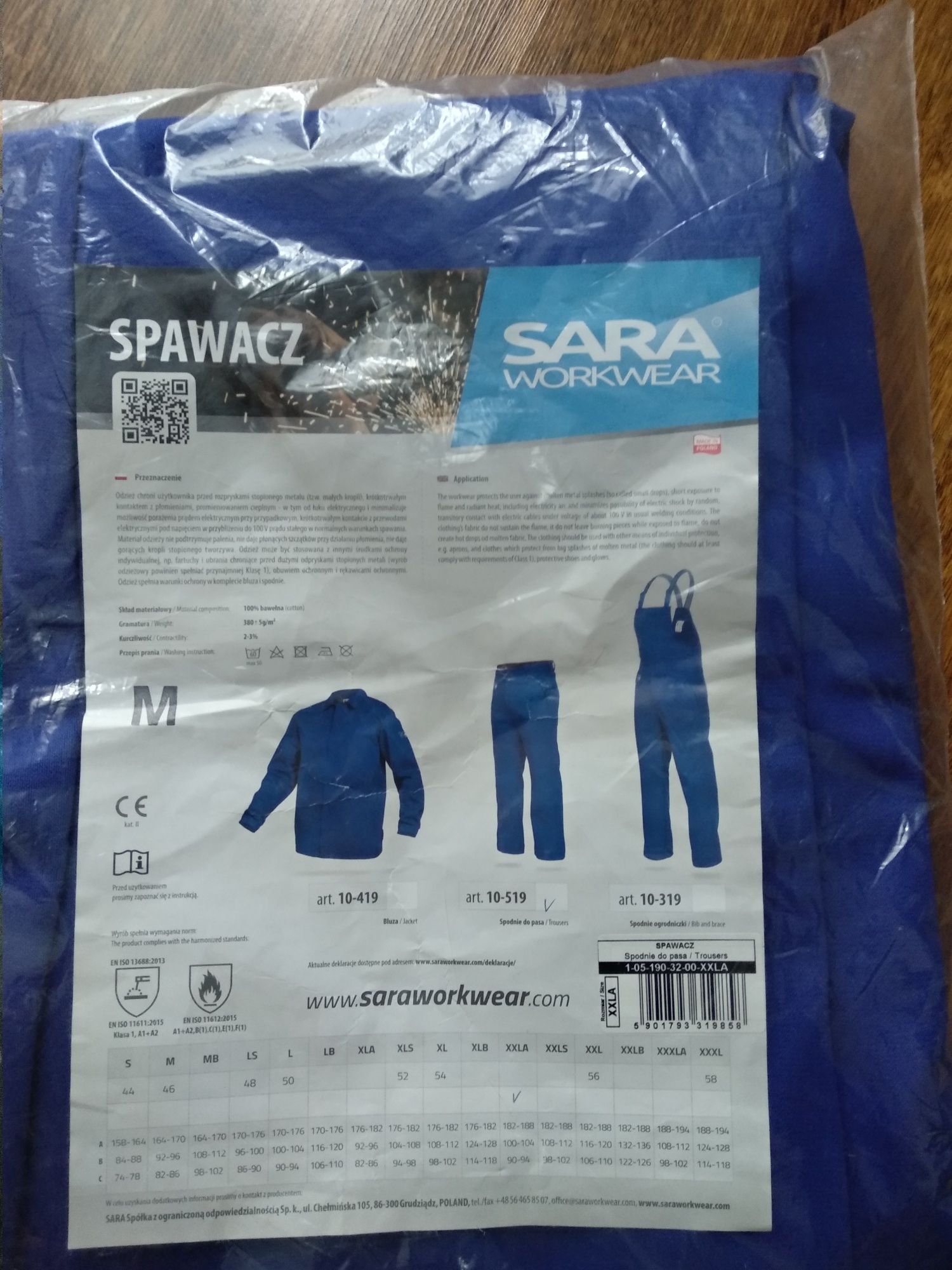Spodnie robocze spawacz do pasa Sara workwear art. 10-519