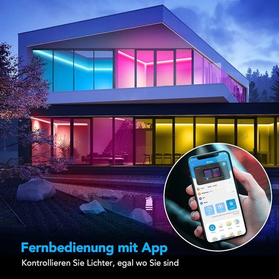 Taśma LED Govee WiFi 5m, inteligentna taśma LED RGB, sterowanie z apli