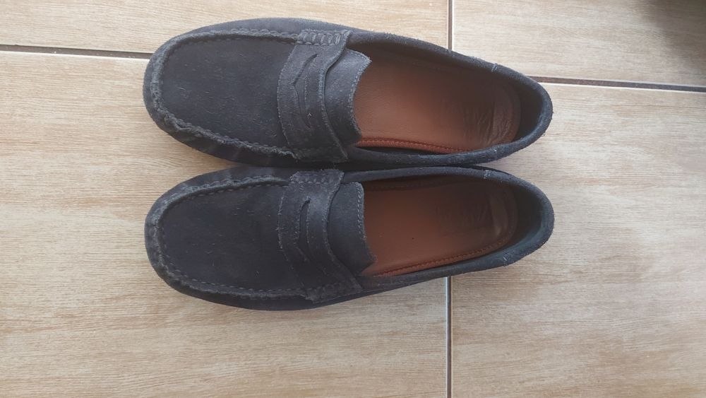 Mokasyny chłopięce zamszowe, granatowe Zara 36