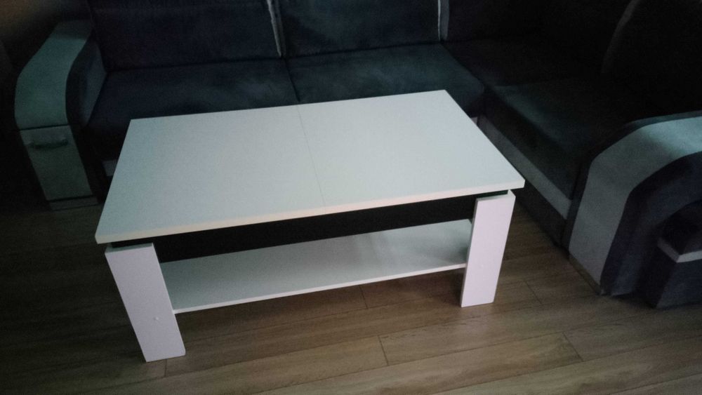 Ławostół rozkładany - biały mat, czarny połysk.