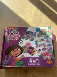 Dora poznaje swiat 4 w 1 puzzle memo karty