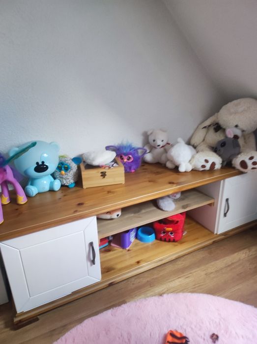 Szafka RTV drewniana sosnowa.