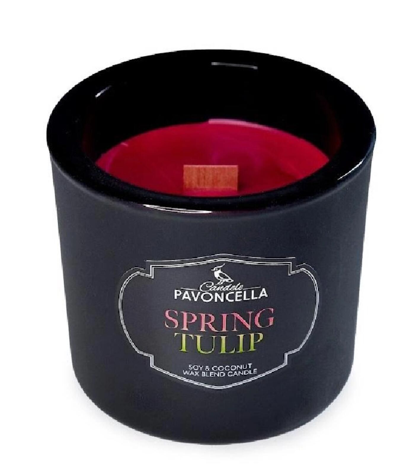 Świeczka sojowa Spring Tulip czarna 170g Pavoncella oprawa: pudełko