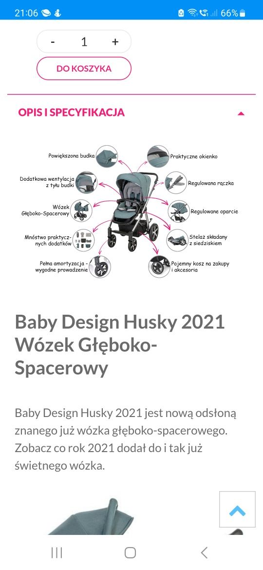 Wózek baby design husky